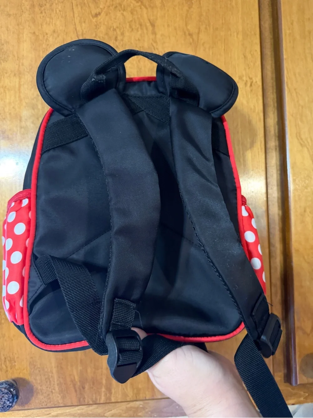 Kids Red and Black Polka Dot Bow Backpack